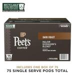 Peet's Coffee Dark Roast K-Cup Pods - Major Dickason's Blend, 75 Count