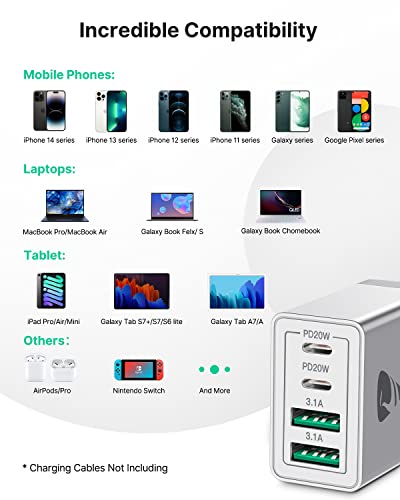 Aioneus 4-Port USB C Wall Charger