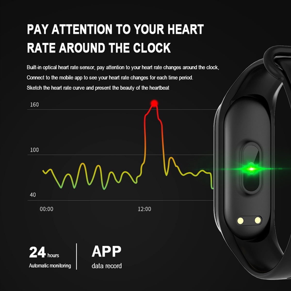 Waterproof Heart Rate Fitness Tracker for Women/Men