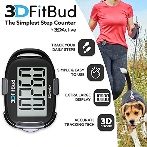 3D Step Counter with Clip and Lanyard