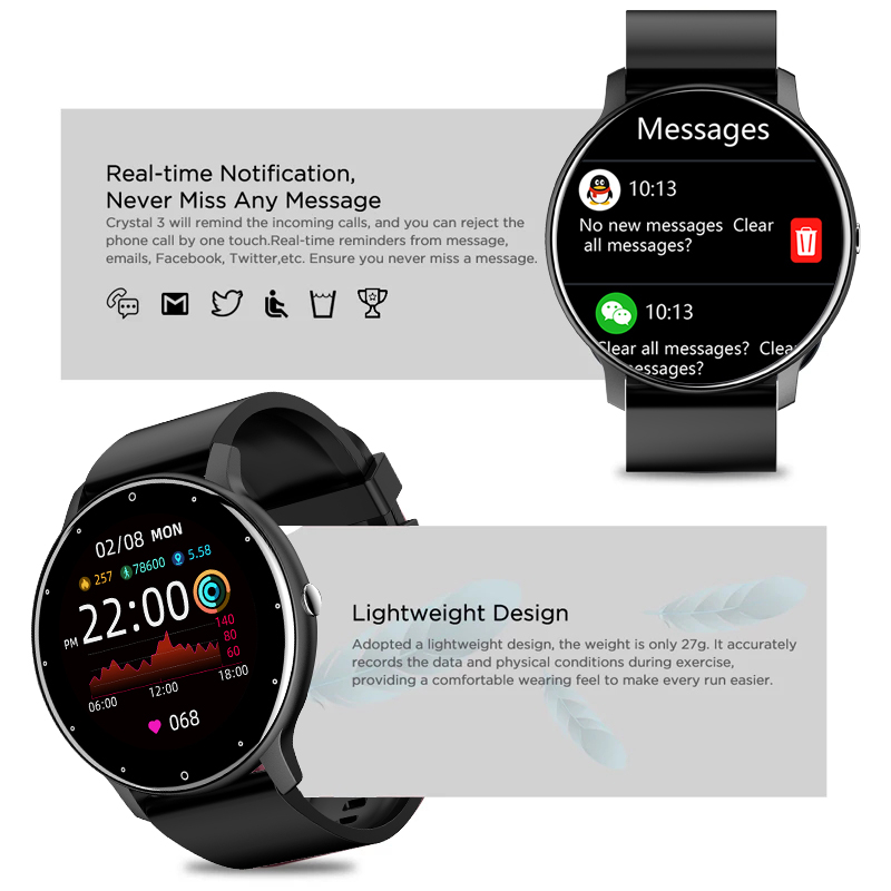 LIGE Smartwatch for Men - IP67 Waterproof, Bluetooth