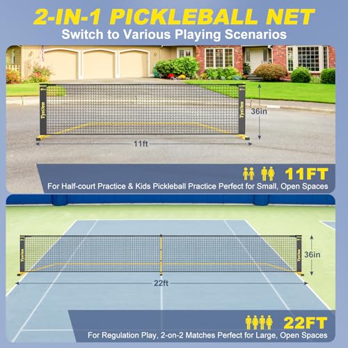 TYRSEN Pickleball Set with Portable Net & 4 Rackets
