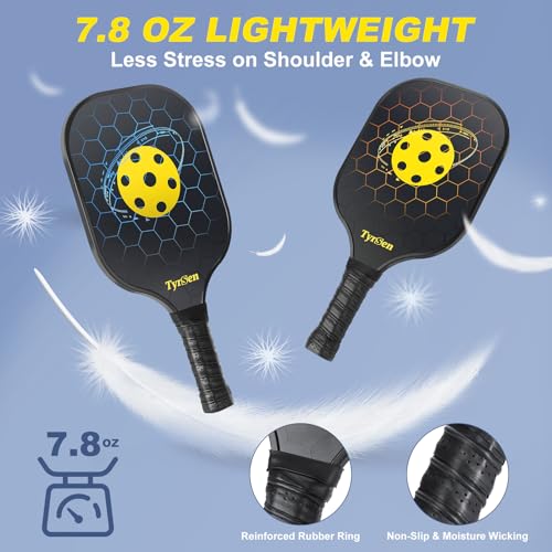 TYRSEN Pickleball Set with Portable Net & 4 Rackets