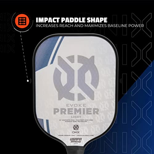 ONIX Evoke Premier Blue Pickleball Paddle, Standard Weight