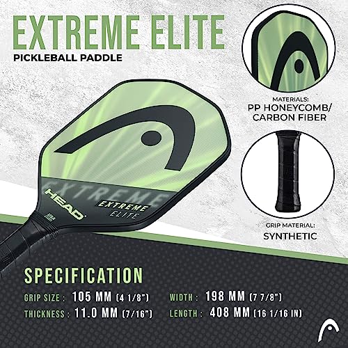 HEAD Extreme Elite Pickleball Paddle - Black Fiberglass