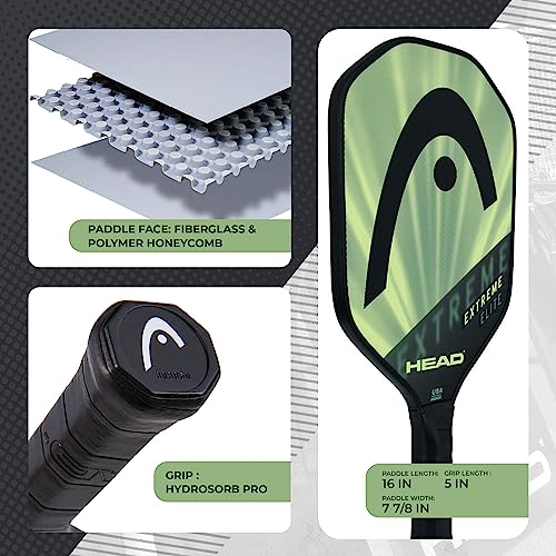 HEAD Extreme Elite Pickleball Paddle - Black Fiberglass