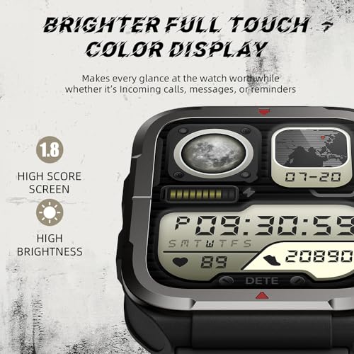 Men's Smartwatch with Bluetooth Call, Alexa, 1.8'' Screen