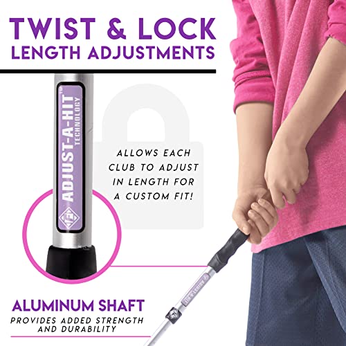 Youth Adjustable Plastic Golf Club Set - Pink