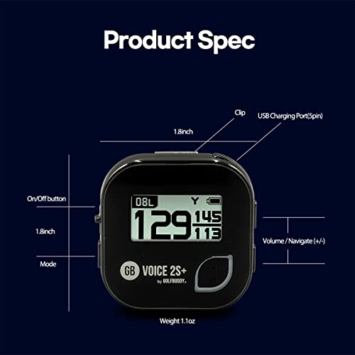 GOLFBUDDY Voice 2S+ Talking GPS Rangefinder Hat Clip