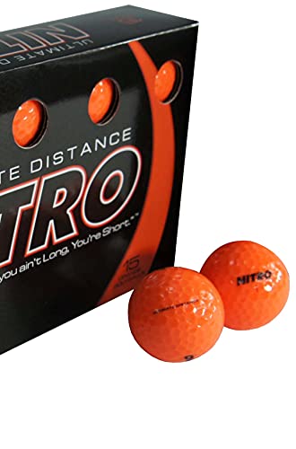15PK Nitro Ultimate Distance Golf Balls - Orange