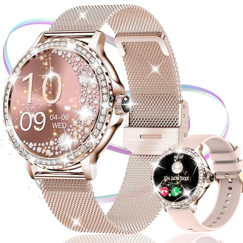 Diamond-studded Smart Watch for Women: Answer Calls, Fitness Tracker