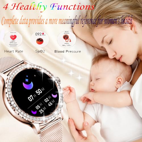 Diamond-studded Smart Watch for Women: Answer Calls, Fitness Tracker