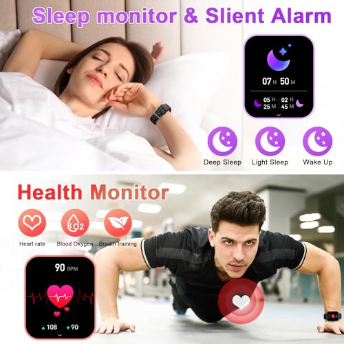 Fitness Smart Watch: Make Calls, Monitor Health & Steps