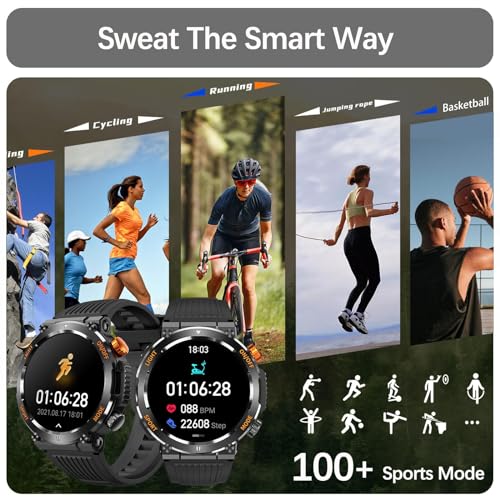 Men's Military Smartwatch with Call Feature, Waterproof Outdoor Tracker