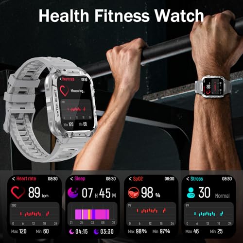 Military Sports Smartwatch for Men, 1.96" Fitness Monitor