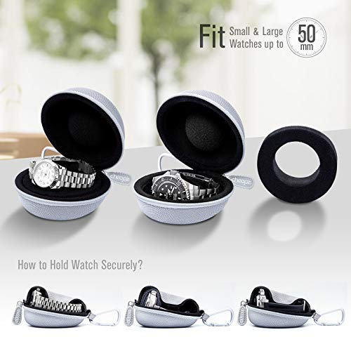 Cheopz Travel Watch Case for 50mm Watches, Silver