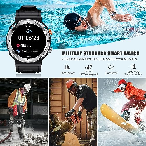 VIRAN Military Smart Watch for Men, Bluetooth Call, IP68