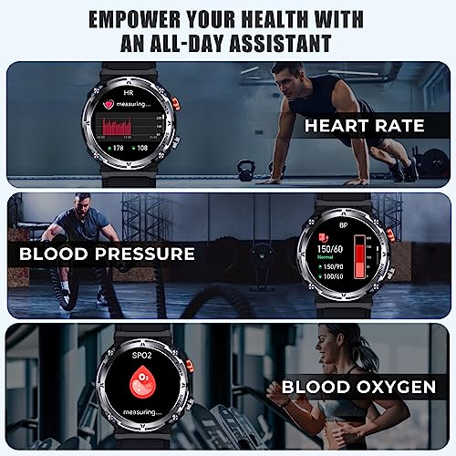 VIRAN Military Smart Watch for Men, Bluetooth Call, IP68