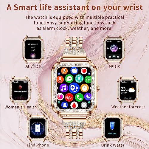 Diamond Smart Watch Women(Answer Call) Fitness Tracker