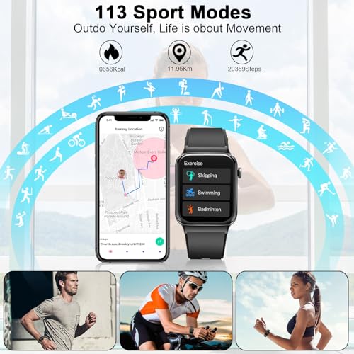 1.85" Smartwatch with 113 Sports Modes, Heart Rate Monitor