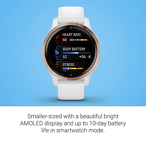 Garmin Venu 2S GPS Smartwatch, Rose Gold White