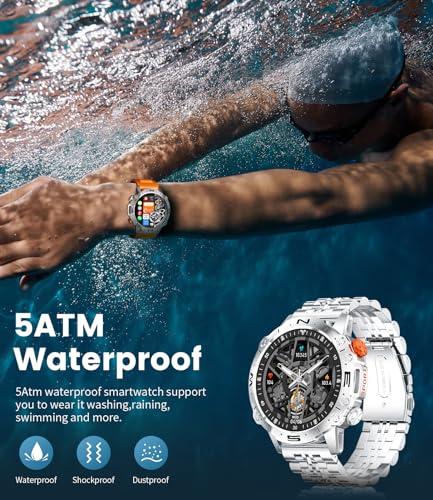 Men's Military Smartwatch with Answer/Dial Calls & Fitness Tracker