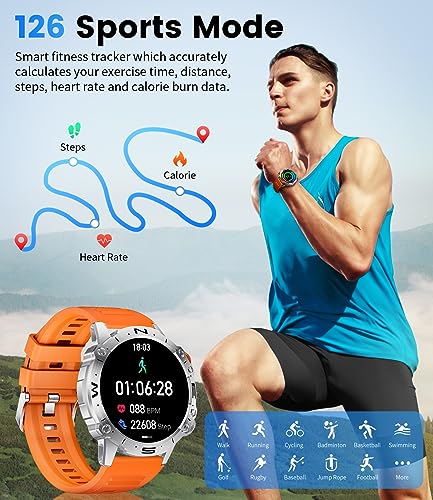 Men's Military Smartwatch with Answer/Dial Calls & Fitness Tracker