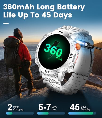 Men's Military Smartwatch with Answer/Dial Calls & Fitness Tracker