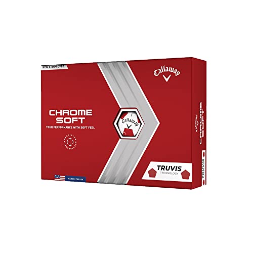 2022 Callaway Chrome Soft Golf Balls, White/Red Truvis
