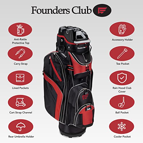 Founders Club Premium Organizer Cart Bag (Black Red)
