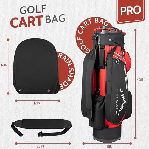14-Way Pro Golf Cart Bag for Men with Rain Cover