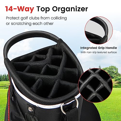 Tangkula Lightweight Golf Cart Bag with 14 Dividers