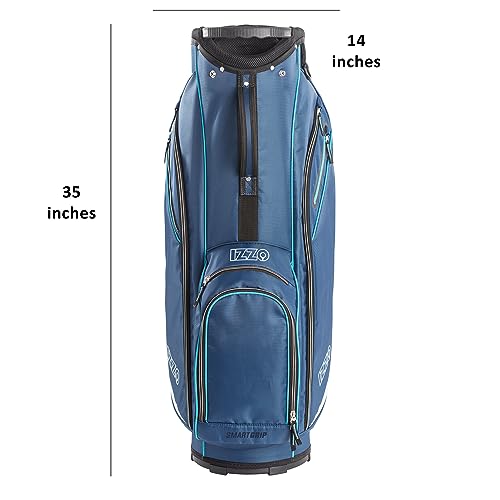 Izzo Ultra-Lite Cart Golf Bag VIP Features, Navy/Light Blue