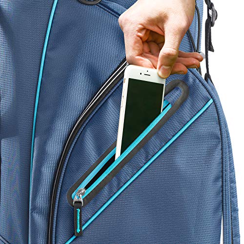 Izzo Ultra-Lite Cart Golf Bag VIP Features, Navy/Light Blue