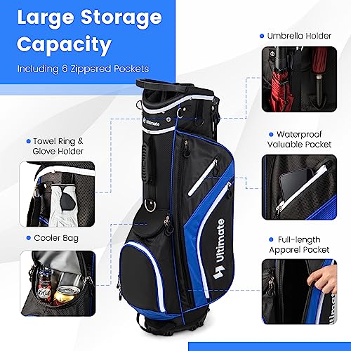 Tangkula Golf Stand Bag with 14 Dividers, Blue