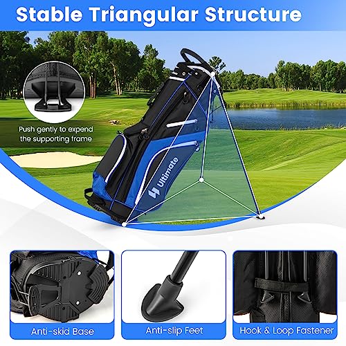 Tangkula Golf Stand Bag with 14 Dividers, Blue