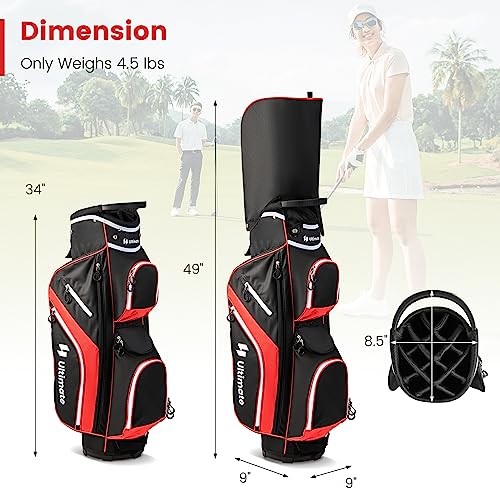 Goplus Golf Cart Bag 14-Way Top Dividers Bluetooth