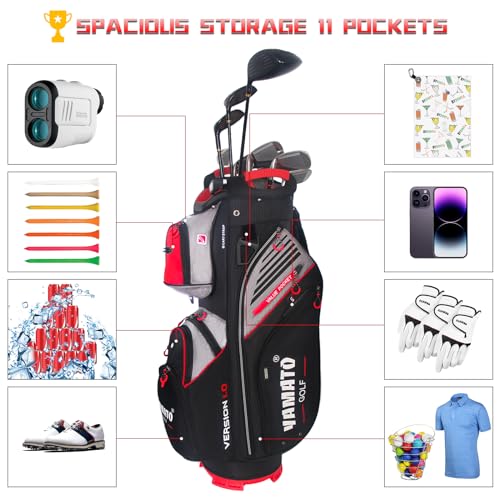 Yamato Golf Cart Bag with 14-Way Organizer