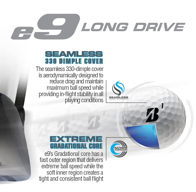 Bridgestone e9 Long Drive White Golf Balls VIP
