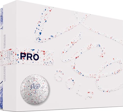 VIP Pro Drip Golf Balls in Red/Blue Drip