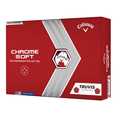 2022 Callaway Chrome Soft Golf Balls, White/Red Truvis