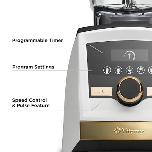 Vitamix A3500 Gold Label Smart Blender, White/Gold Accents