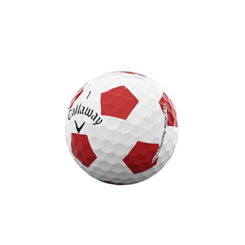 2022 Callaway Chrome Soft Golf Balls, White/Red Truvis