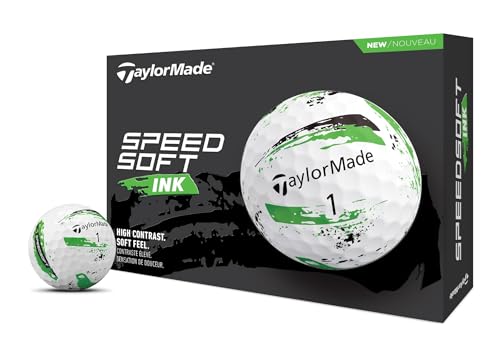 TaylorMade SpeedSoft Ink Golf Balls Green - One Dozen