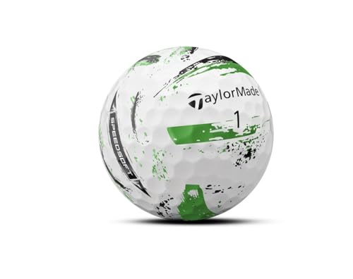 TaylorMade SpeedSoft Ink Golf Balls Green - One Dozen