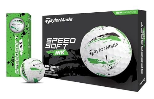 TaylorMade SpeedSoft Ink Golf Balls Green - One Dozen