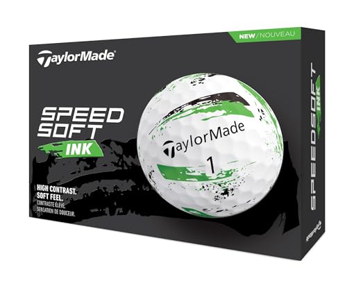 TaylorMade SpeedSoft Ink Golf Balls Green - One Dozen