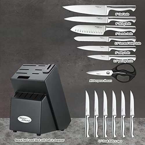 Marco Almond® 14-Piece Stainless Steel Chef Knife Set