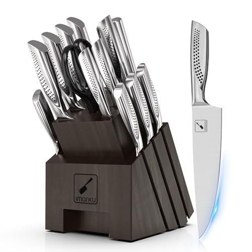 Imarku 16-Piece Japanese Knife Set with Block