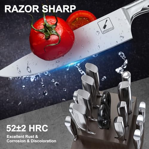 Imarku 16-Piece Japanese Knife Set with Block